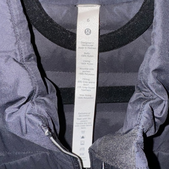 NWOT LULULEMON Pack It Down Black Goose Down Pufffer Vest Jacket Size 6 - Picture 10 of 15